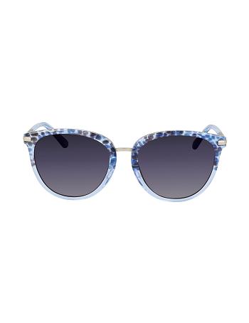 Anne Klein Animal Print Sunglasses Firkant Blå | GDKEC58529