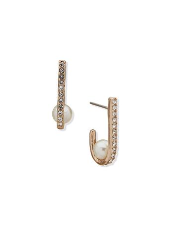 Anne Klein C Hoop Earring With Pearl Gennemborede øreringe Guld | LDKSX78059