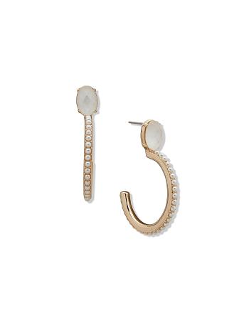 Anne Klein C Hoop With Caviar Pearl Gennemborede øreringe Guld | DKZPD24377