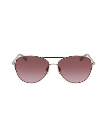 Anne Klein Classic Aviator Sunglasses Overdimensioneret Lyserød Guld | PDKQX41310