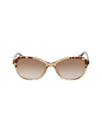 Anne Klein Crystal Oval Sunglasses Rund Beige | GDKEC20069