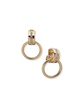 Anne Klein Doorknocker Crystal Clip Earring Guld | DKJBT91828