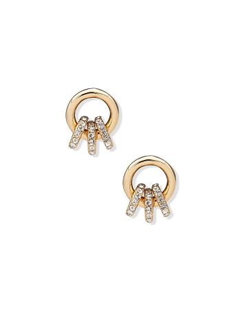 Anne Klein Drop with Mini Pave Hoops Earring Guld | YDKGT55911