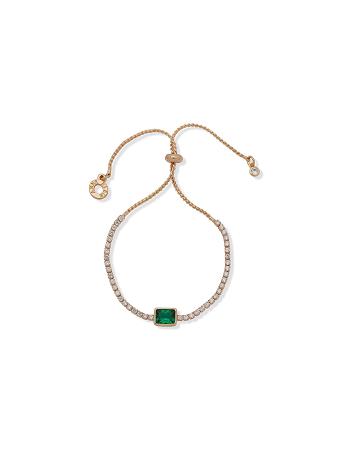 Anne Klein Emerald Slider Armbånd Turkis Guld | QDKUV28077