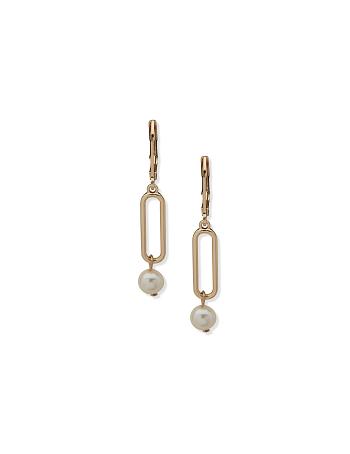 Anne Klein Faux Pearl Link Drop Earring Guld | SDKNY99994