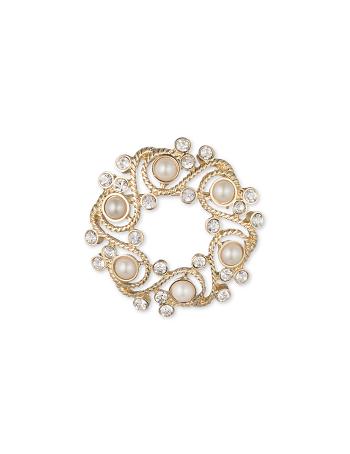 Anne Klein Faux Pearl Wreath Brooch Brocher Guld | SDKNY13495