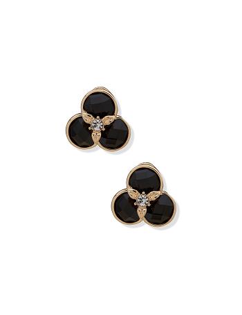 Anne Klein Flower Button Crystal Clip on Earring Guld | DKJKU47050