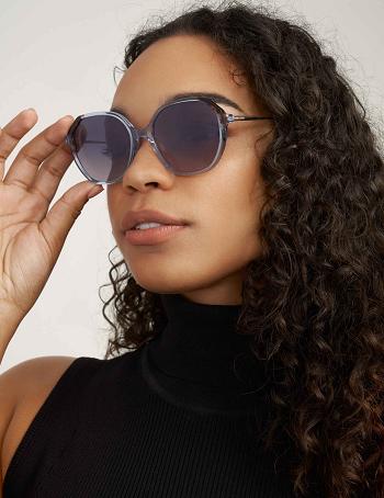 Anne Klein Geometric Sunglasses Overdimensioneret Blå | DKJVR15411