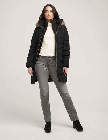 Anne Klein Hætte Puffer Coat Overtøj Sort | DDKKV68165