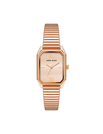 Anne Klein Iconic Octagonal Case Bracelet Watch Rektangulær Lyserød Guld | DKEGJ84597