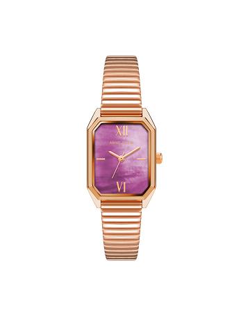 Anne Klein Iconic Octagonal Case Bracelet Watch Metaller Lyserød Guld Lilla | MDKHR89271