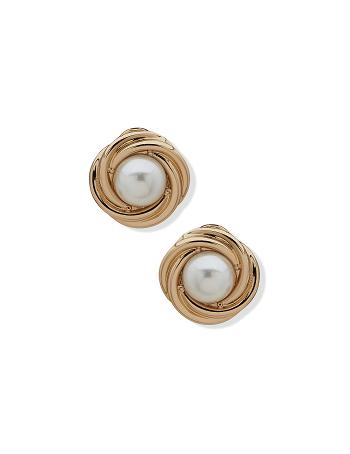 Anne Klein Knot Button Clip On Earring Guld | DKNEJ58477