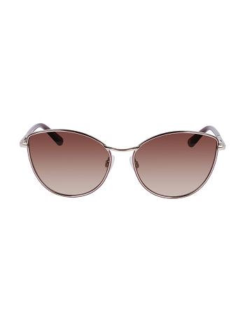 Anne Klein Metal Cat-eye Sunglasses Overdimensioneret Lyserød Guld | DKCVG74799