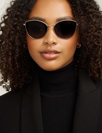 Anne Klein Metal Cat-eye Sunglasses Overdimensioneret Sølv | TDKPQ84971