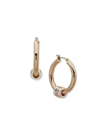 Anne Klein Mixed Metal Hoop Pierced Earring Guld Sølv | DKCVG49533