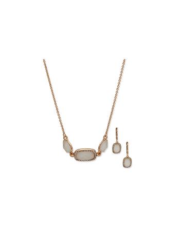 Anne Klein Mother of Pearl Necklace and Earring Set in Pouch Smykkesæt Guld | DKEGJ33778