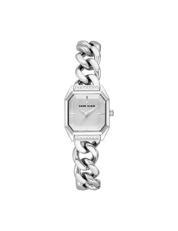 Anne Klein Octagonal Crystal Accented Chain Bracelet Watch Metaller Sølv | QDKUV12632