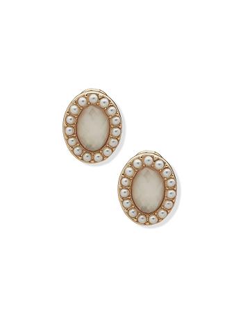 Anne Klein Oval Button Clip Earring Guld | TDKPQ89003