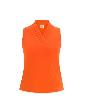 Anne Klein Plus Size Triple Pleat Top- Clearance Toppe Orange | ADKDF18042