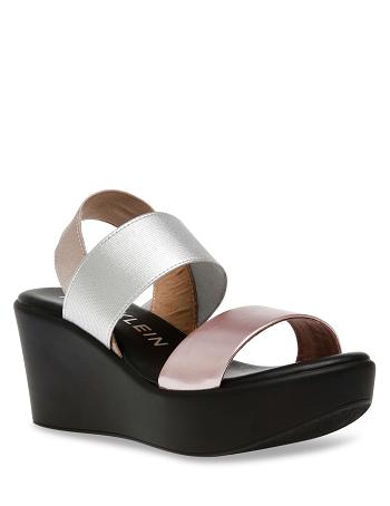 Anne Klein Praga Platform Sandals Kilehæl Sko Metal Flerfarvede | DKXMI37650