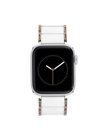 Anne Klein Premium Crystals Keramisk Bracelet Band for Apple Watch® Best Bestsellere Hvide Sølv | DKCVG92796