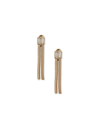 Anne Klein Snake Chain Linear Clip Earring Slangeprint Guld | DKICD82302