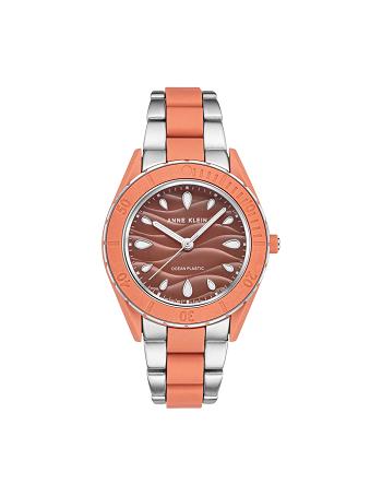 Anne Klein Solar Recycled Ocean Plastic Bracelet Watch Taget i betragtning Koral Sølv | DKQAV44746