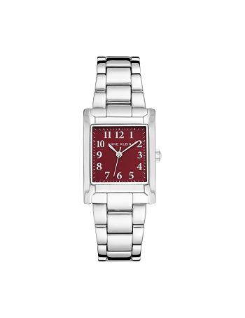 Anne Klein Square Case Bracelet Watch Rektangulær Sølv Bordeaux | TDKPQ34447