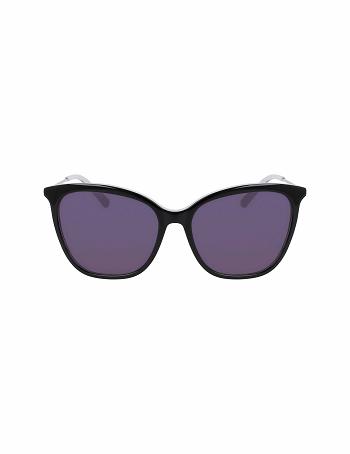 Anne Klein Square Sunglasses Gennemsnitsstørrelse Sort | PDKER45432