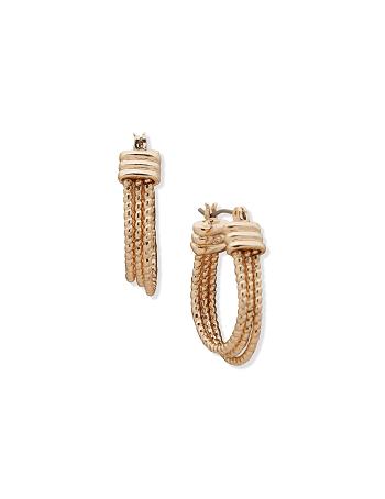 Anne Klein Texture Clip Hoop Pierced Earring Guld | BDKSO97145