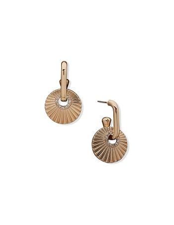 Anne Klein Texture Orbital Drop Earring Guld | DKJKU82677