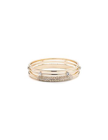 Anne Klein Thicker Trio Bangles Armbånd Guld | DKICD36148