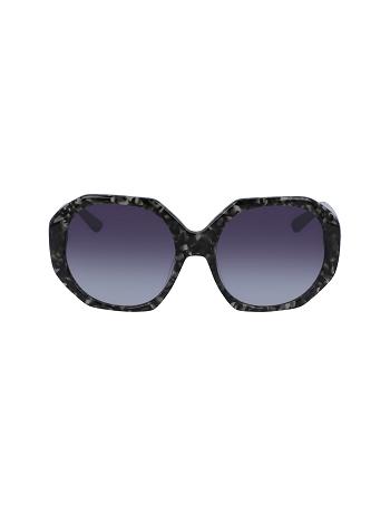 Anne Klein Tortoise Geometric Sunglasses Overdimensioneret Sort | DKCVG18419