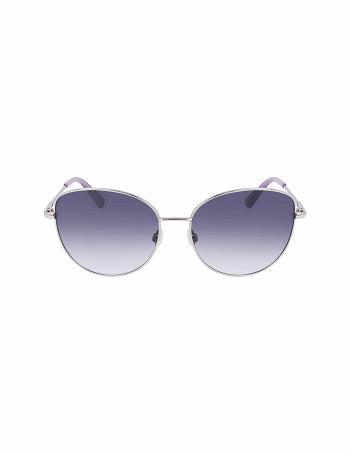 Anne Klein Trendy Round Sunglasses Gennemsnitsstørrelse Sølv | DKEGJ71735