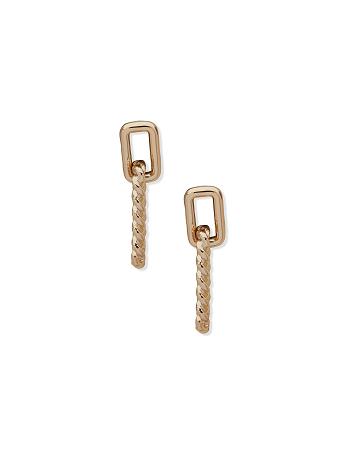 Anne Klein Twist Drop Earring Guld | SDKNY22268