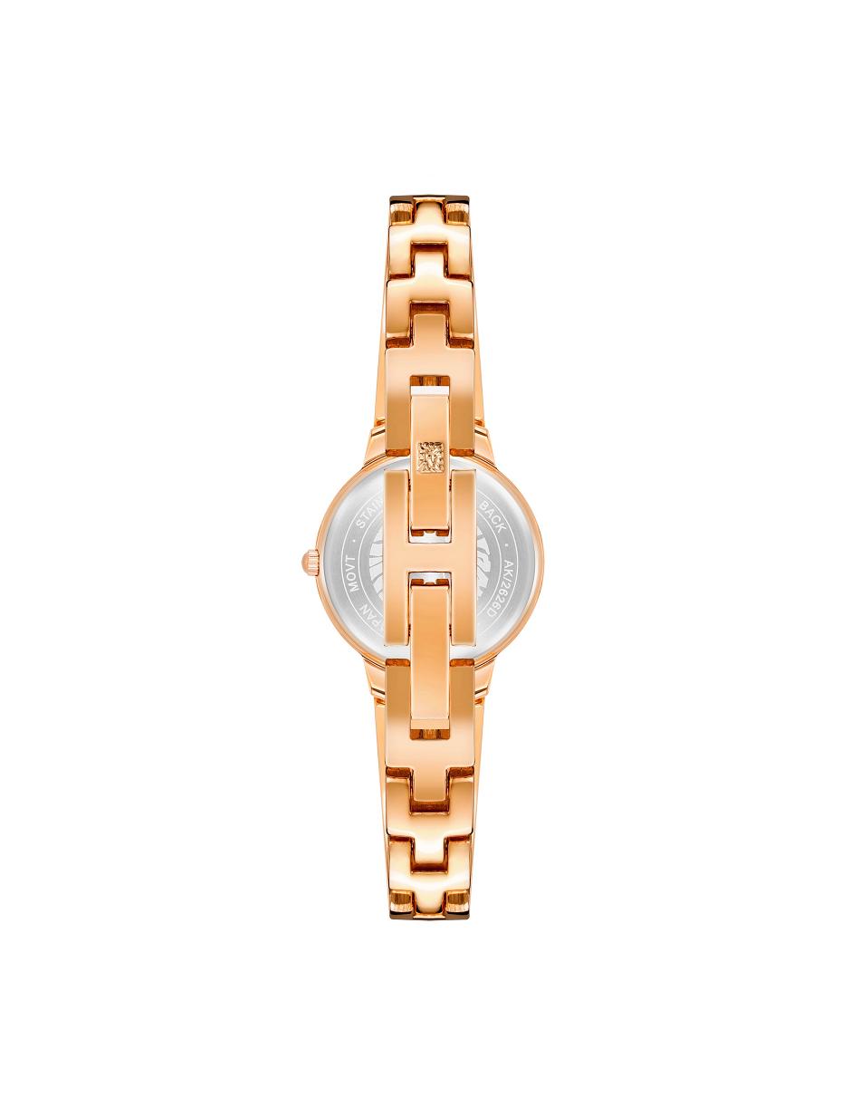 Anne Klein Accented Open Bangle Watch Diamant Lyserød Guld Grøn | DKJVR24190