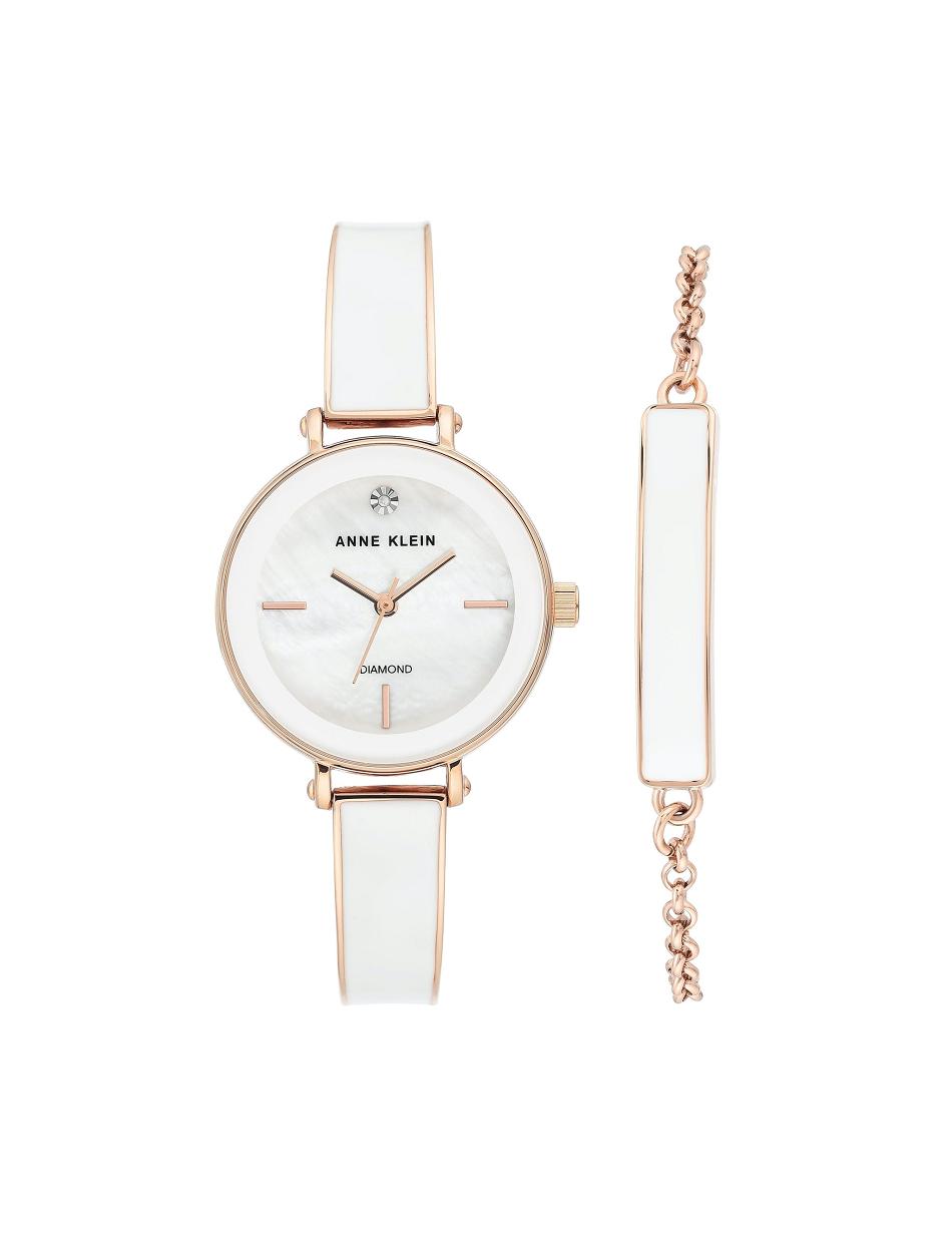 Anne Klein Bangle Watch With Bracelet Set Diamant Hvide | DKZPD70206