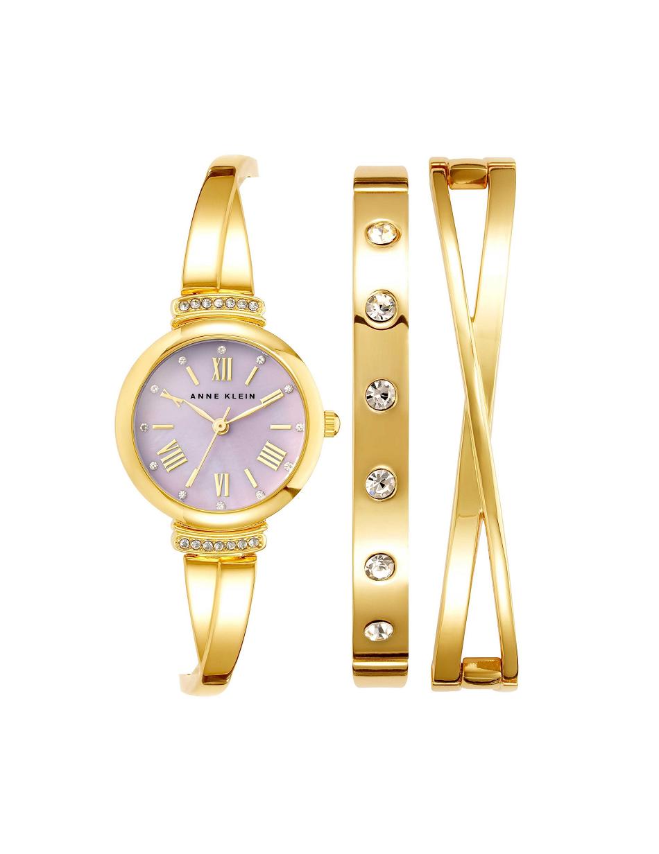 Anne Klein Bangle Watch and Bracelets Sæt Lavendel Guld | BDKSD90036