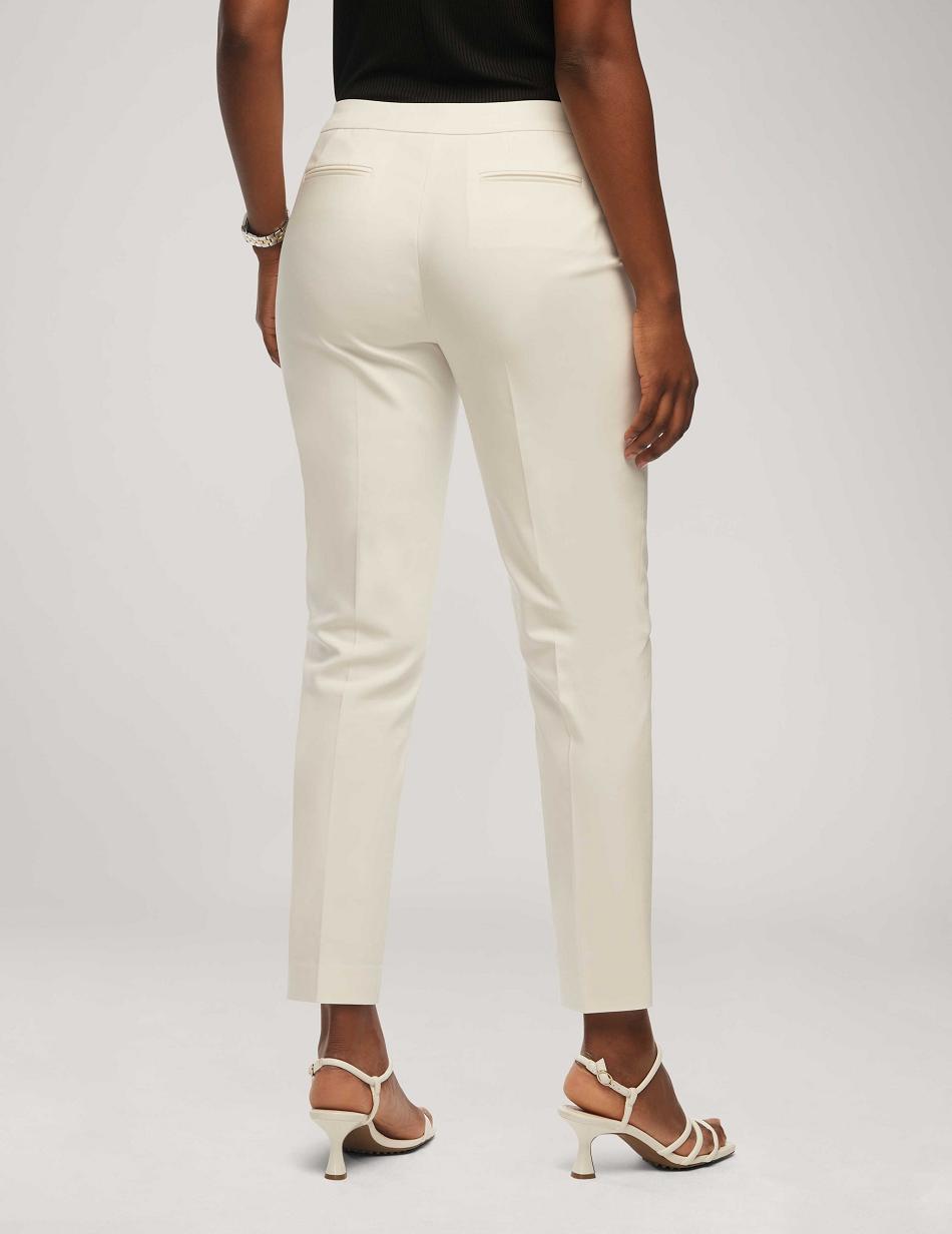 Anne Klein Bomulds Double Weave Bowie Pant Underdele Hvide | DKZDE90545