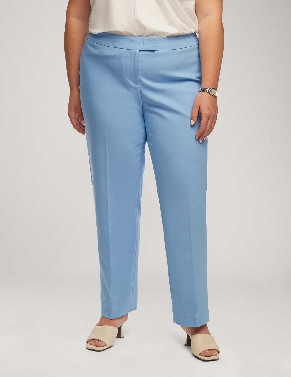 Anne Klein Bomulds Double Weave Bowie Pant Plus Størrelse Blå | SDKNY98609