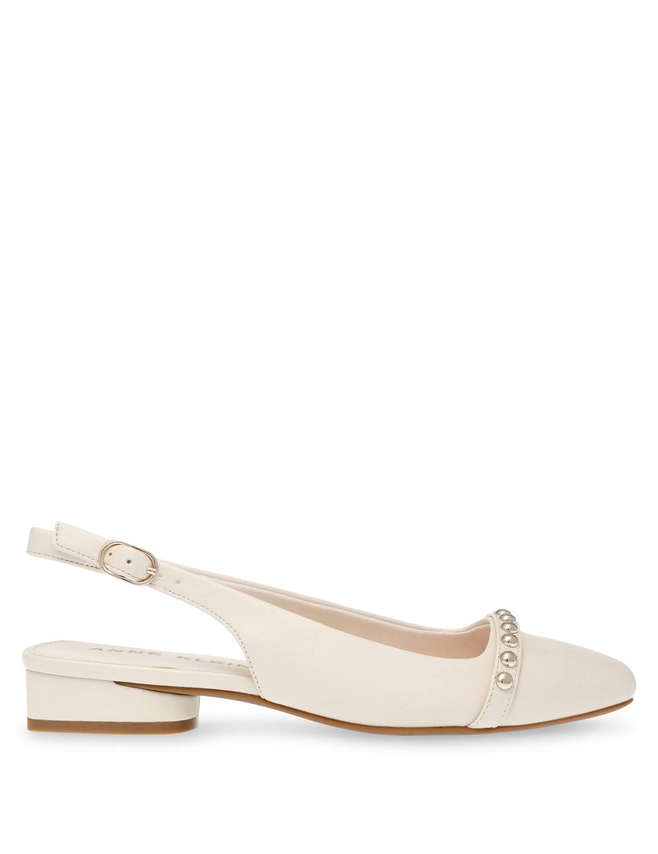 Anne Klein Cena Sling Back Lejligheder Hvide | DKJVR40818