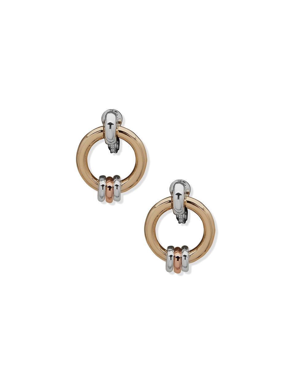 Anne Klein Circle Link Button Clip øreringe Guld Sølv | YDKVQ34635