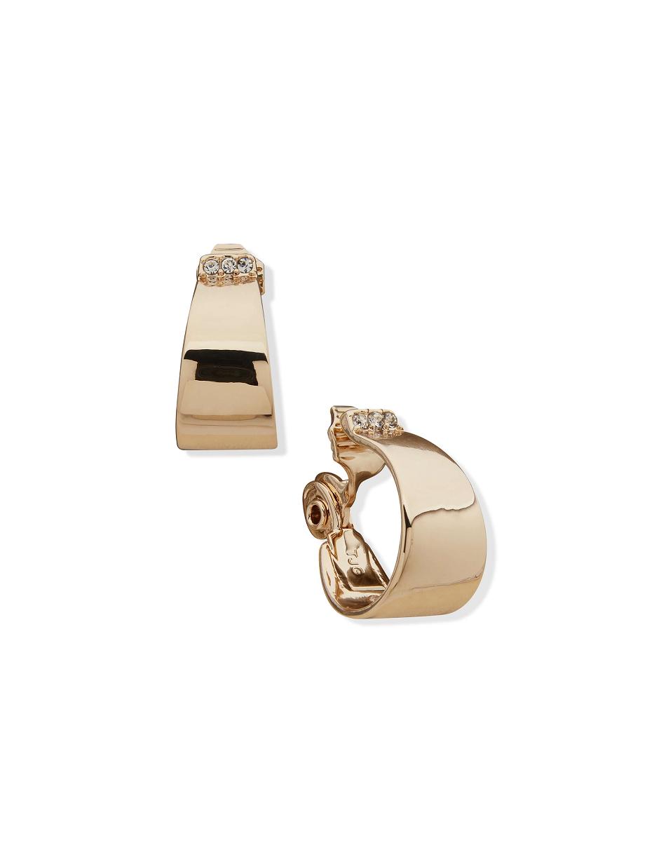 Anne Klein Clip On Brede Hoop Clip øreringe Guld | DKEGJ88380