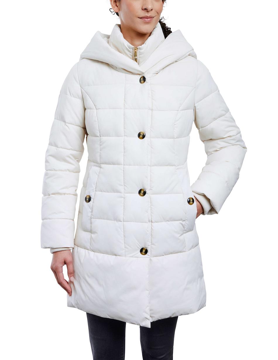 Anne Klein Consider It Snap Front Puffer Jacket Overtøj Hvide | BDKSD52340