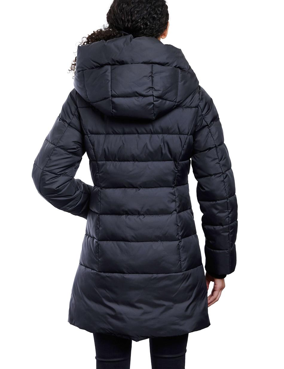 Anne Klein Consider It Snap Front Puffer Jacket Overtøj Sort | LDKSX77780