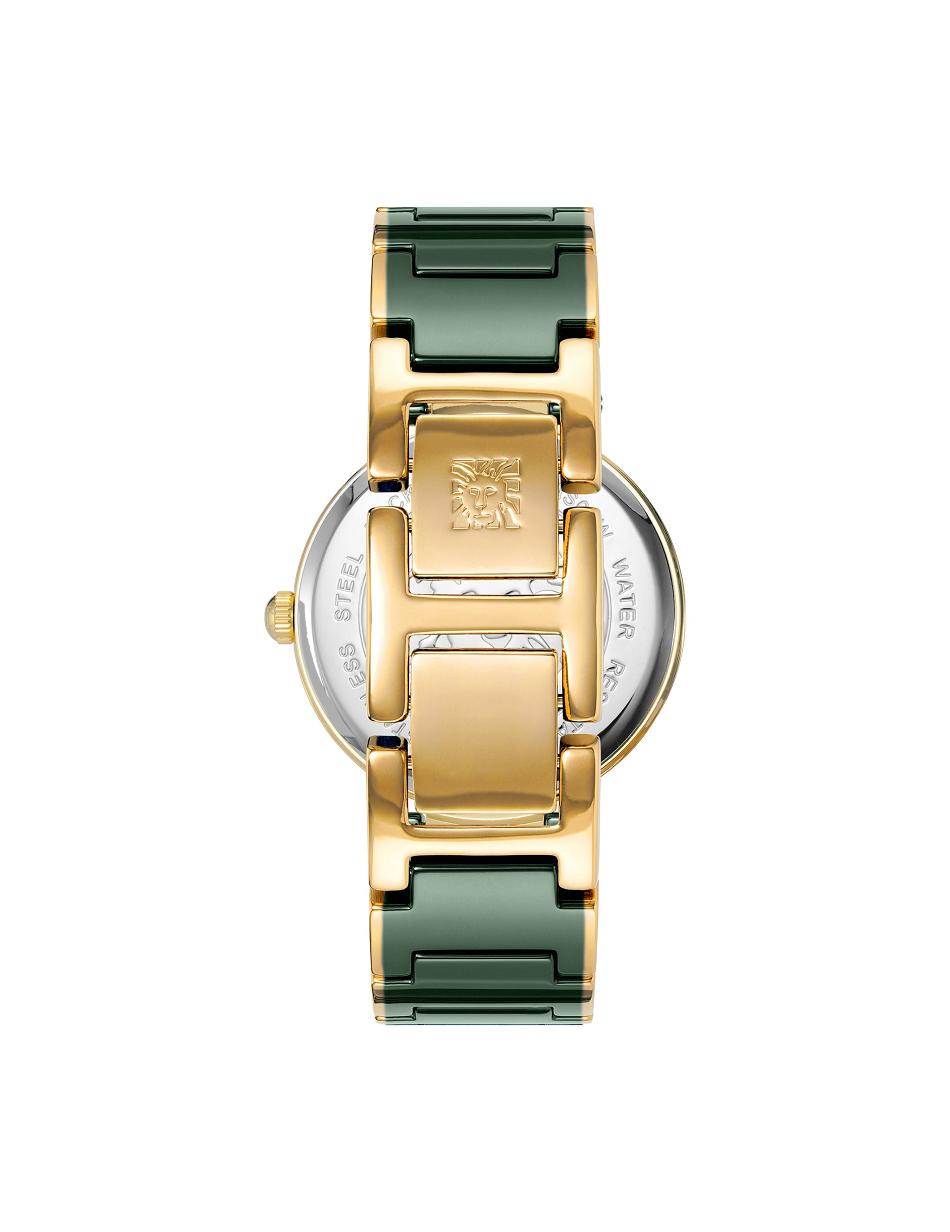 Anne Klein Considered Solar Powered Watch Keramik Guld Grøn | QDKUV94369