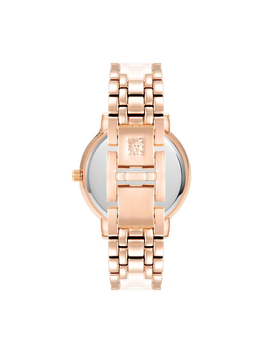 Anne Klein Crystal Accented Keramisk Link Watch Metaller Lyserød | PDKER12640