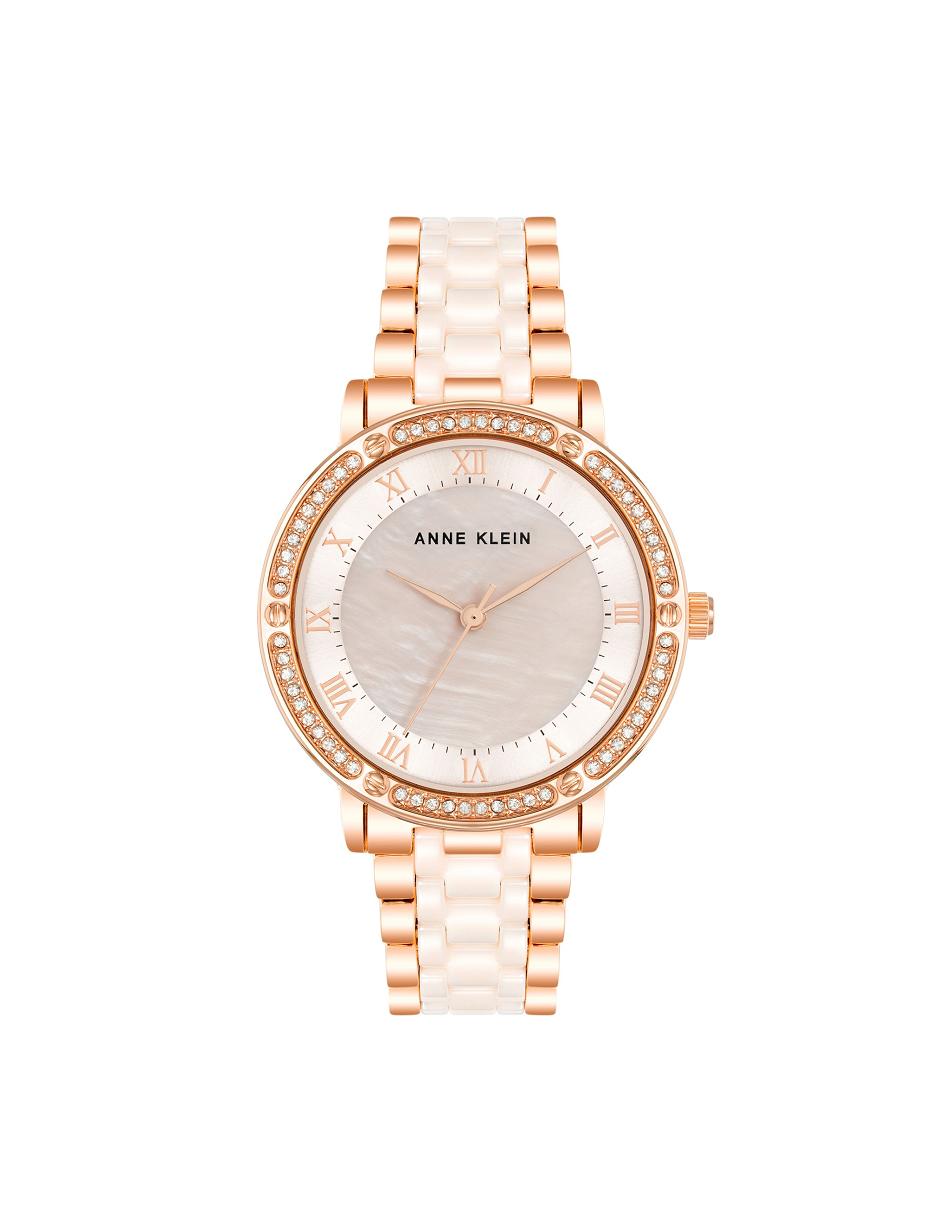 Anne Klein Crystal Accented Keramisk Link Watch Metaller Lyserød | PDKER12640