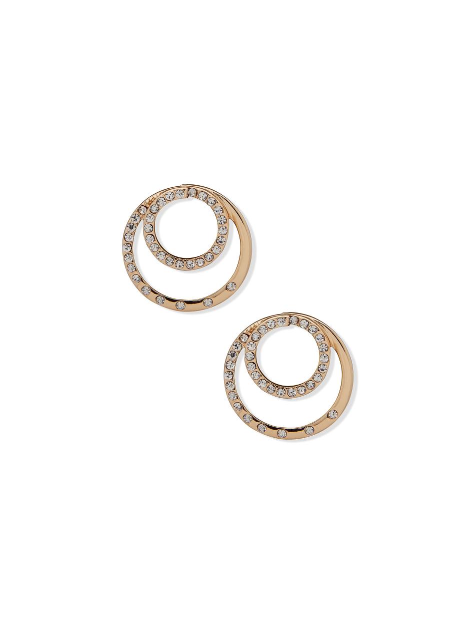 Anne Klein Doorknocker With Pave Pierced Earring Guld | SDKNY42116