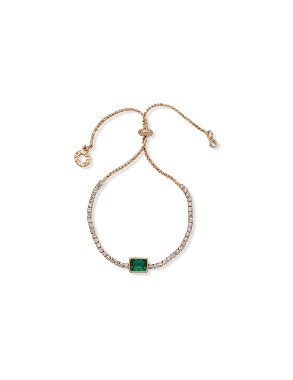 Anne Klein Emerald Slider Armbånd Turkis Guld | QDKUV28077